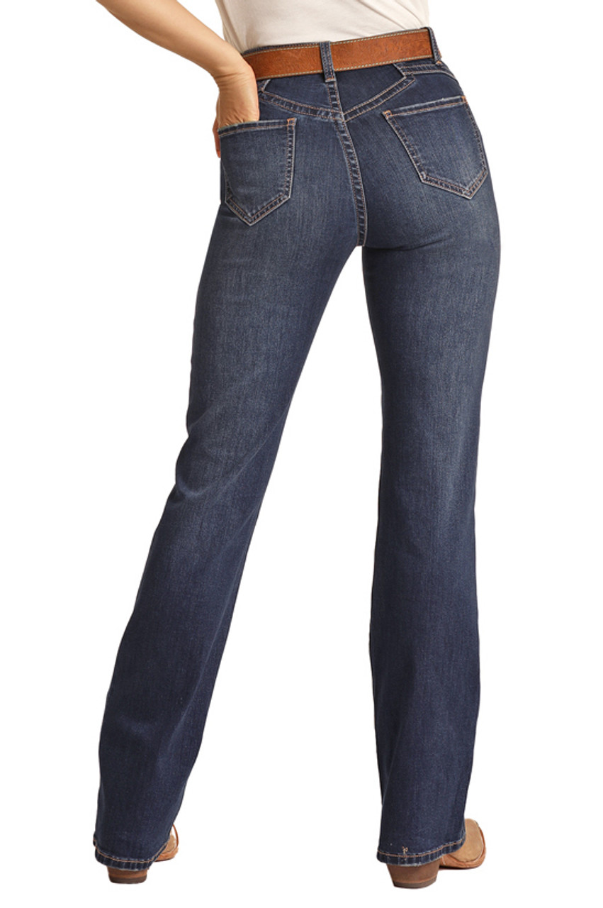 Women's High Rise Extra Stretch Bootcut Jeans - Dark Vintage | Rock and  Roll Denim
