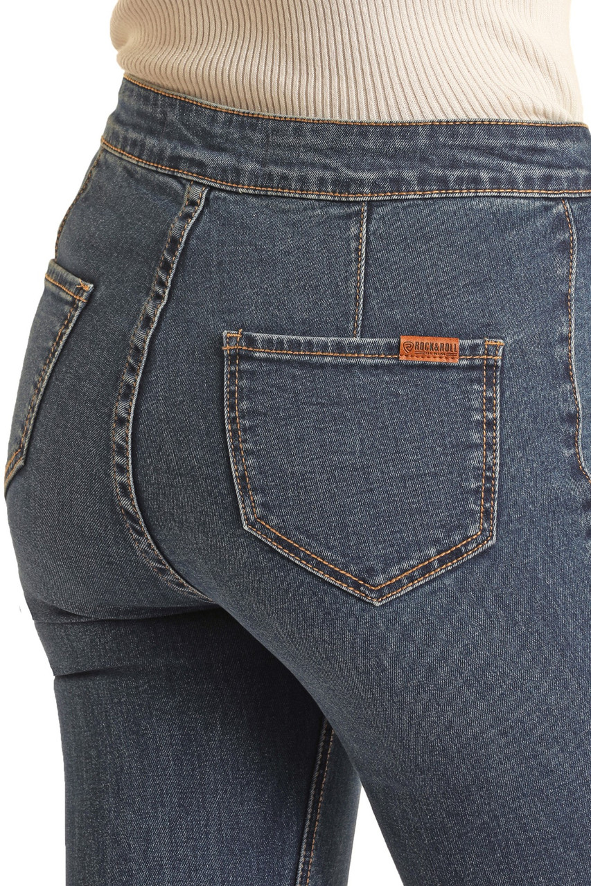 Women's High Rise Extra Stretch Bell Bottom Jeans - Medium Wash | Rock ...