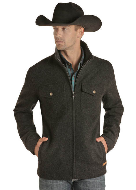 Men's Powder River Solid Coat in Black - Front