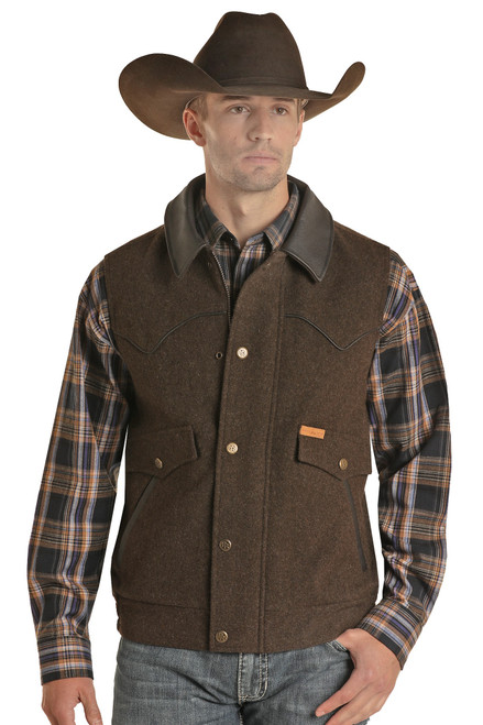 Men's Powder River Solid Vest in Dark Brown