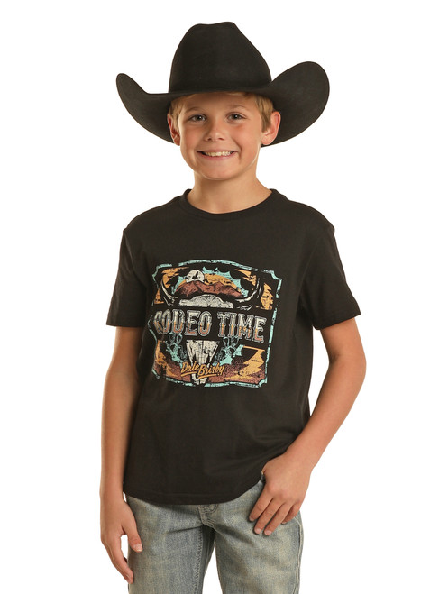 Boys' Graphic Tee in Black - Front