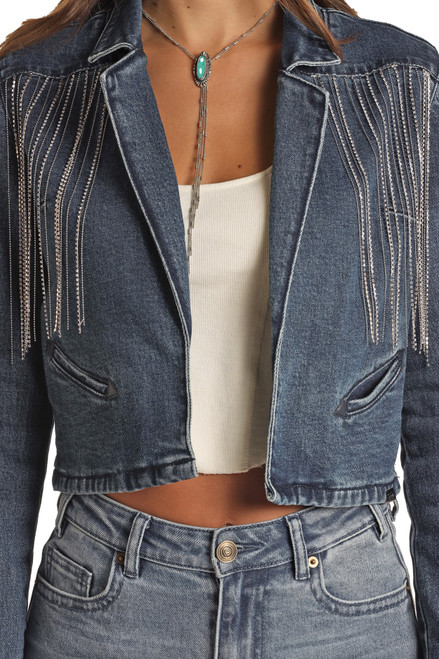 Custom Cyan Colored Long Sleeve Frayed Casual Fashion Cropped Denim Women  Jacket - China Women Denim Jackets and Women Jackets price |  Made-in-China.com