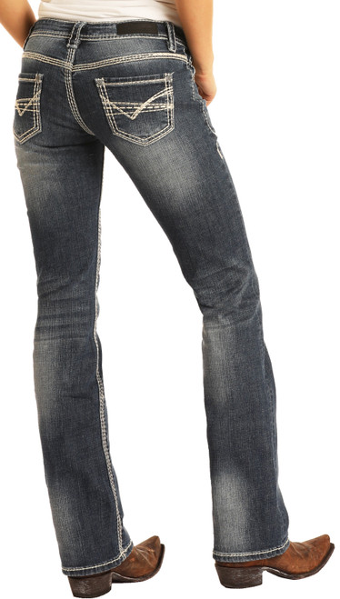 Mid Rise Stretch Bootcut Riding Jeans #W7-9516