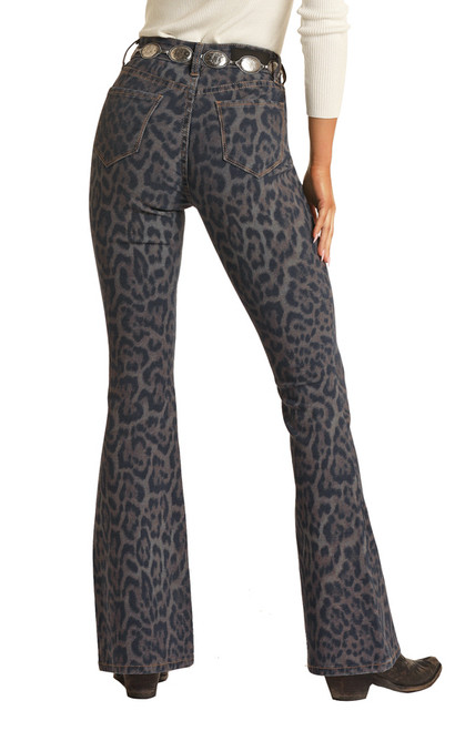 High Rise Extra Stretch Cheetah Print Flare Jeans