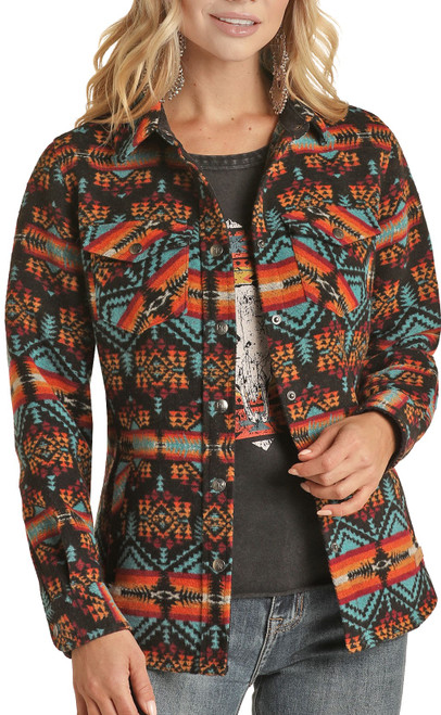 Aztec Wool Shirt Jacket