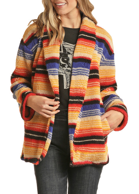 Stripe Sherpa Cardigan