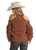 Women's Cold Shoulder Fringe Sweater in Rust - Back