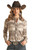 Women's Western Print Long Sleeve Snap Shirt in Taupe - Front