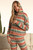 Women's Striped Hoodie in Multi Stripe - Front