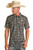 Men's Western Print Polo in Charcoal - Front