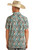Men's Aztec Print Polo in Turquoise - Back