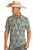Men's Aztec Print Polo in Turquoise - Front