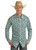 Men's Paisley Print Long Sleeve Snap Shirt in Turquoise - Front