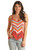 Women's Crocheted Tank in Coral - Front