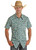 Men's Paisley Print Short Sleeve Snap Shirt in Turquoise - Front