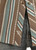 Men's Stripe Print Short Sleeve Snap Shirt in Dark Brown - Detail