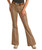 Women's High Rise Slim Fit Flare Jeans in Brown - Front