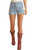 Women's High Rise Star Print Shorts in Sky Blue - Front