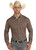 Men's Ditsy Geo Print Long Sleeve Button Shirt in Dark Brown - Front