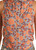 Women's Floral Print Sleeveless Snap Shirt in Orange - Detail