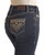 Women's Mid Rise Regular Fit Bootcut Jeans in Dark Vintage- Detail