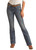 Women's Mid Rise Horse Embroidered Regular Fit Bootcut Jeans in Medium Vintage - Front