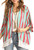 Striped Fringe Kimono #B4K4510