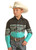 Aztec Border Print Long Sleeve Snap Shirt #C0S8011