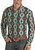 Regular Fit Brown and Turquoise Aztec Print Button Down Shirt