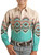 Boys' Aztec Print Long Sleeve Snap Shirt in Peacock - Front