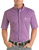 Men's Regular Fit Solid Poplin Short Sleeve Snap Shirt in Violet