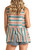 Women's Aztec Stripe Printed Vest in Turquoise - Back