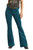 Women's High Rise Extra Stretch Flare Jeans in Teal - Front