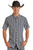 Men's Slim Fit Aztec Print Short Sleeve Snap Shirt in Indigo - Front