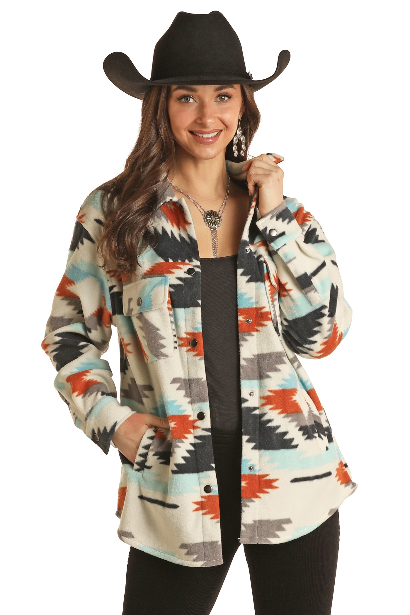 WOMEN'S CONCEALED CARRY BONDED JACKET - AZTEC BURGUNDY – Roman