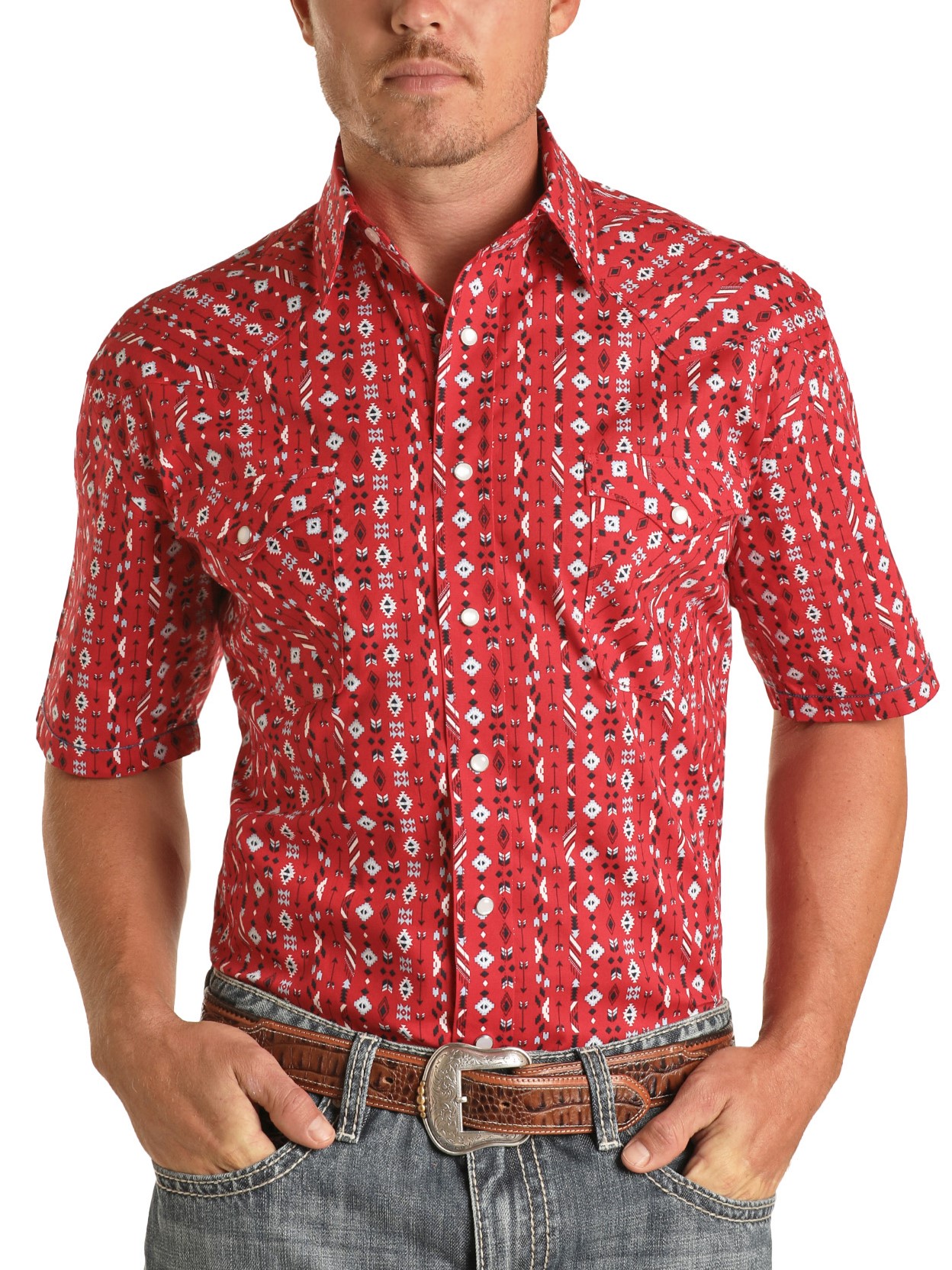 AR Pearl Snap Short Sleeve - Red/Black – Rock City Outfitters