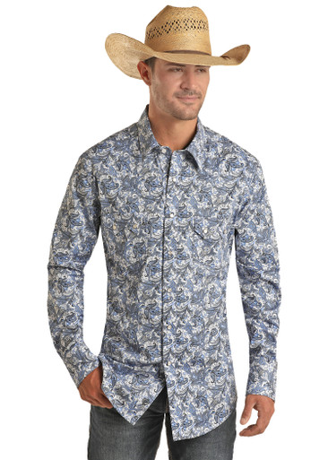 Men's Embroidered Western Shirt, Little Bit Western