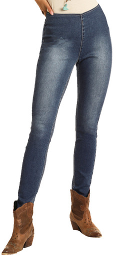 Women's Skinny Mini High Rise Stretch Pull-On Jeans - Rock and Roll Denim