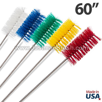 60-Inch Hygienic Tube Brushes - Polyester/Stainless Steel 60-Inch Hygienic Tube Brushes - Polyester/Stainless Steel