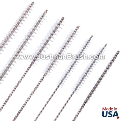 White Nylon/Stainless Steel Micro Tube Brush