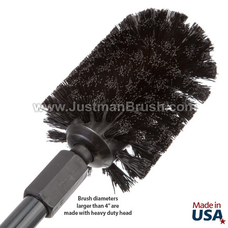 6-Inch Black Nylon Industrial Tube Brushes - Justman Brush Company