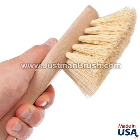 Natural Tampico & Wood Handle Small Scrub Brush with Square Ends