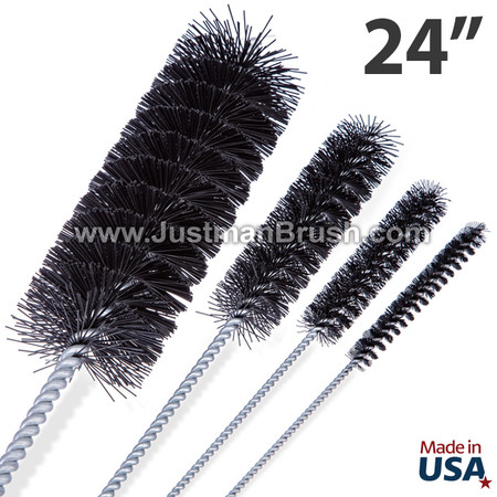 24-Inch Black Nylon Industrial Tube Brushes - Justman Brush