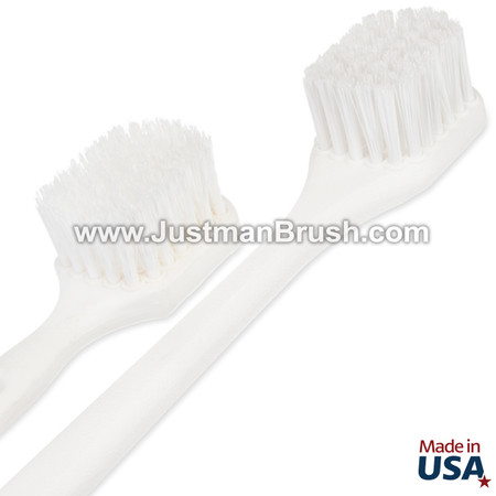 Nylon Bristles Utility Brushes - White Plastic Handle