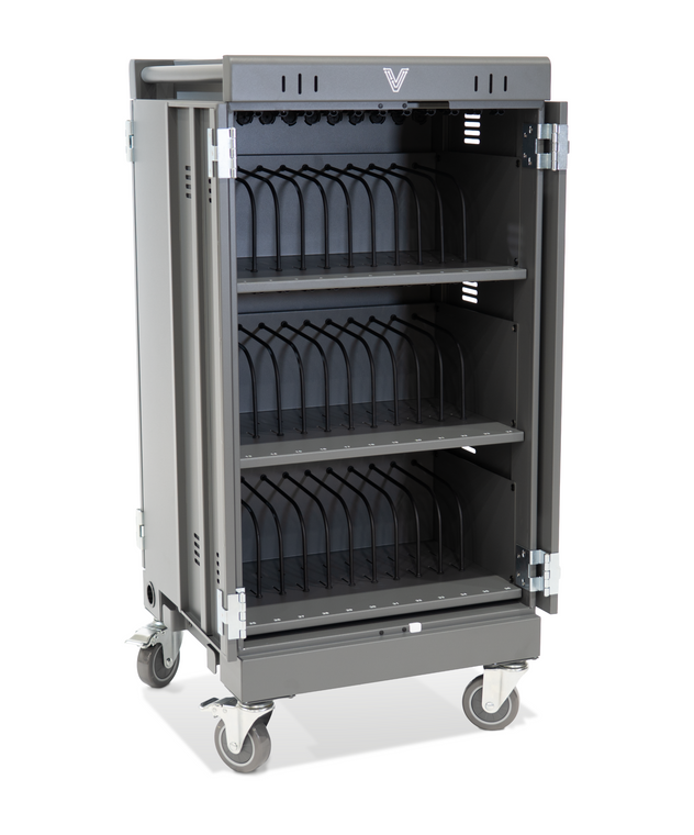 Vivacity Tech 36-Unit Pre-Assembled Smart Charging Cart (Recessed Handle) (VT136S)