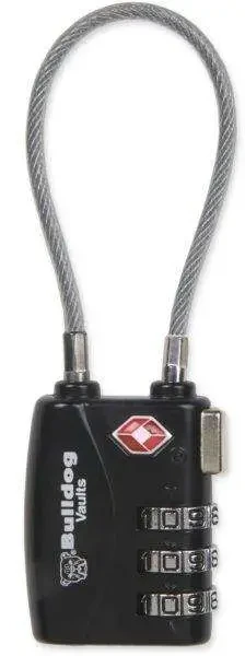 Bulldog Cases TSA Lock W/Steel Cable BLACK