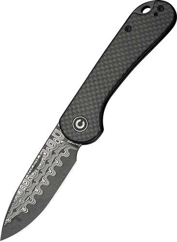 Civivi Knife Elementum Slip Joint 2.9" CRBN FBR/DAMASCUS