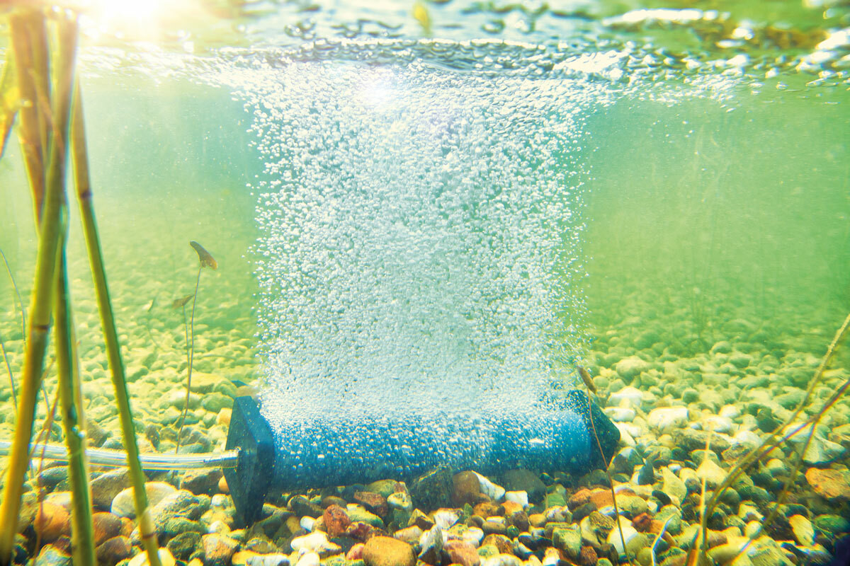 Système D'Aération Pour Bassin Oase AquaOxy 2500 - Pompe Silencieuse - Pierre à Air Incluse - Noir - IP44