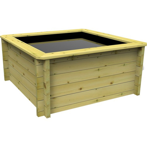 Wooden Fish Pond 1m X 1m Square 5 Boards 69cm High 44mm Wood