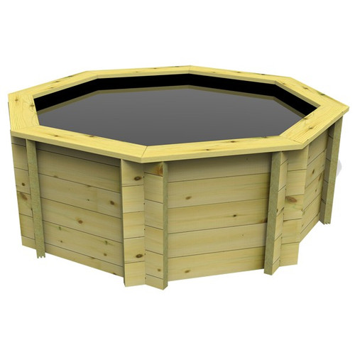 Wooden Fish Pond 2.4m Octagonal 6 Boards 80cm High 44mm Wood